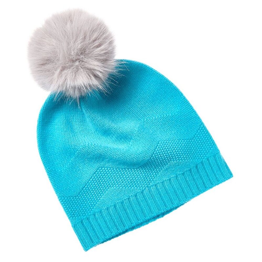 Phenix Zig-Zag Texture Cashmere Beanie, Red